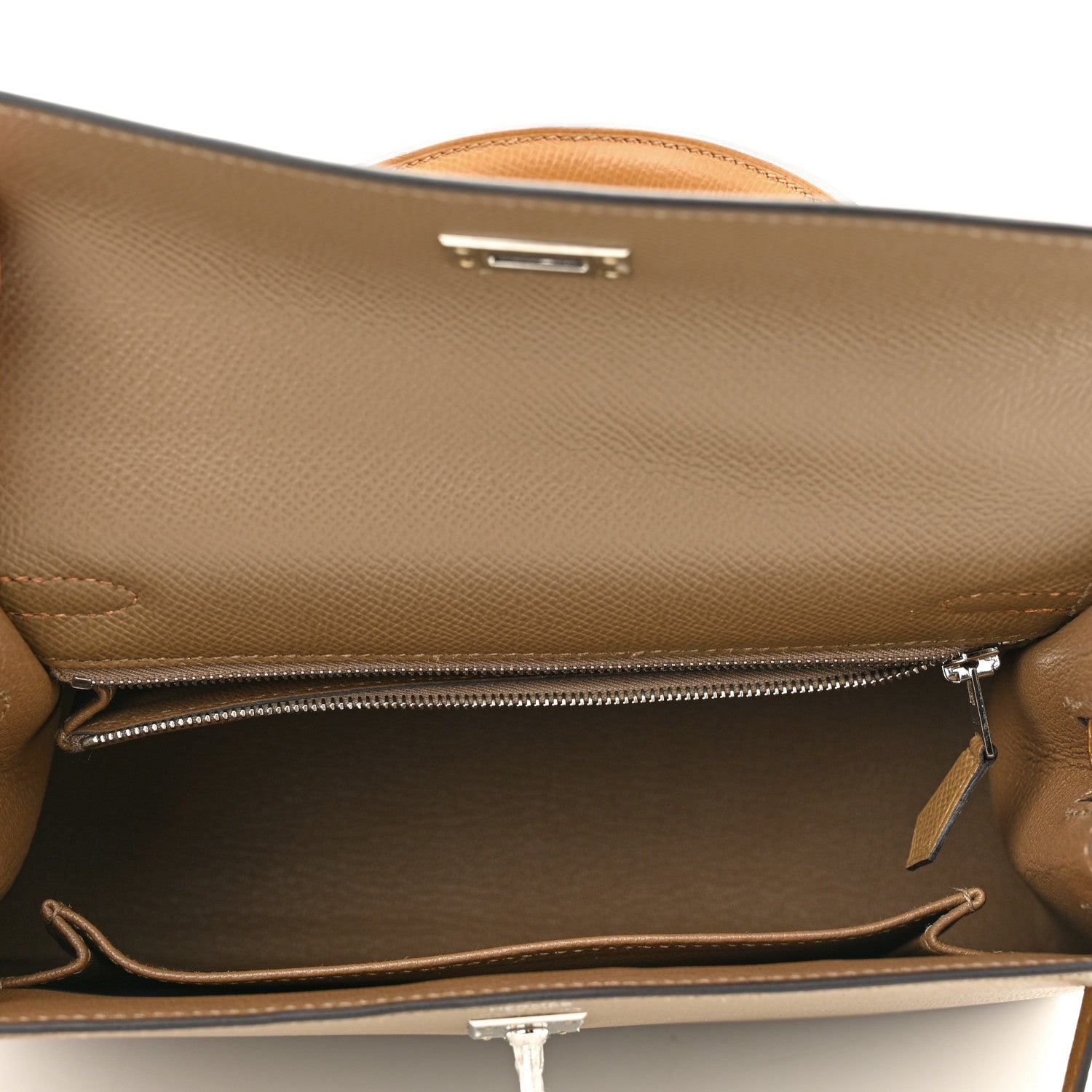 Hermes Epsom Verso Tri-Color Kelly Sellier 25 Etoupe Alezan Biscuit 4 of 10