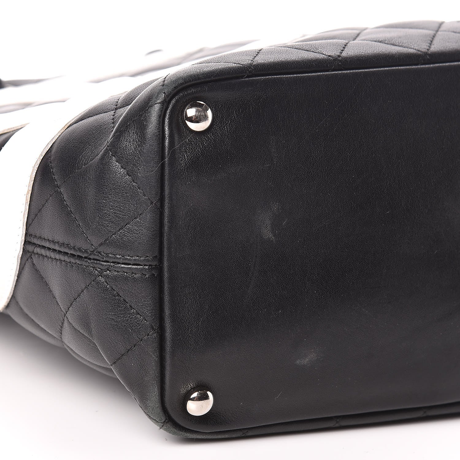 Chanel Calfskin Quilted Medium Cambon Tote Black White 10 of 15