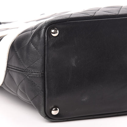 Chanel Calfskin Quilted Medium Cambon Tote Black White 10 of 15