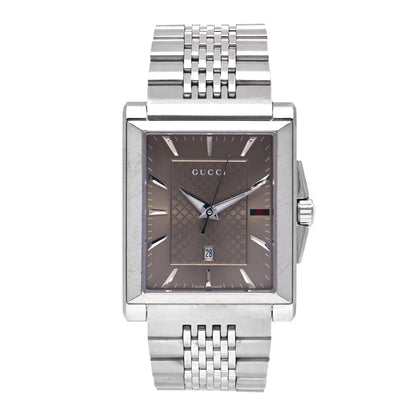 Gucci Stainless Steel 32mm G-Timeless Tank Quartz Watch Brown 1 of 5