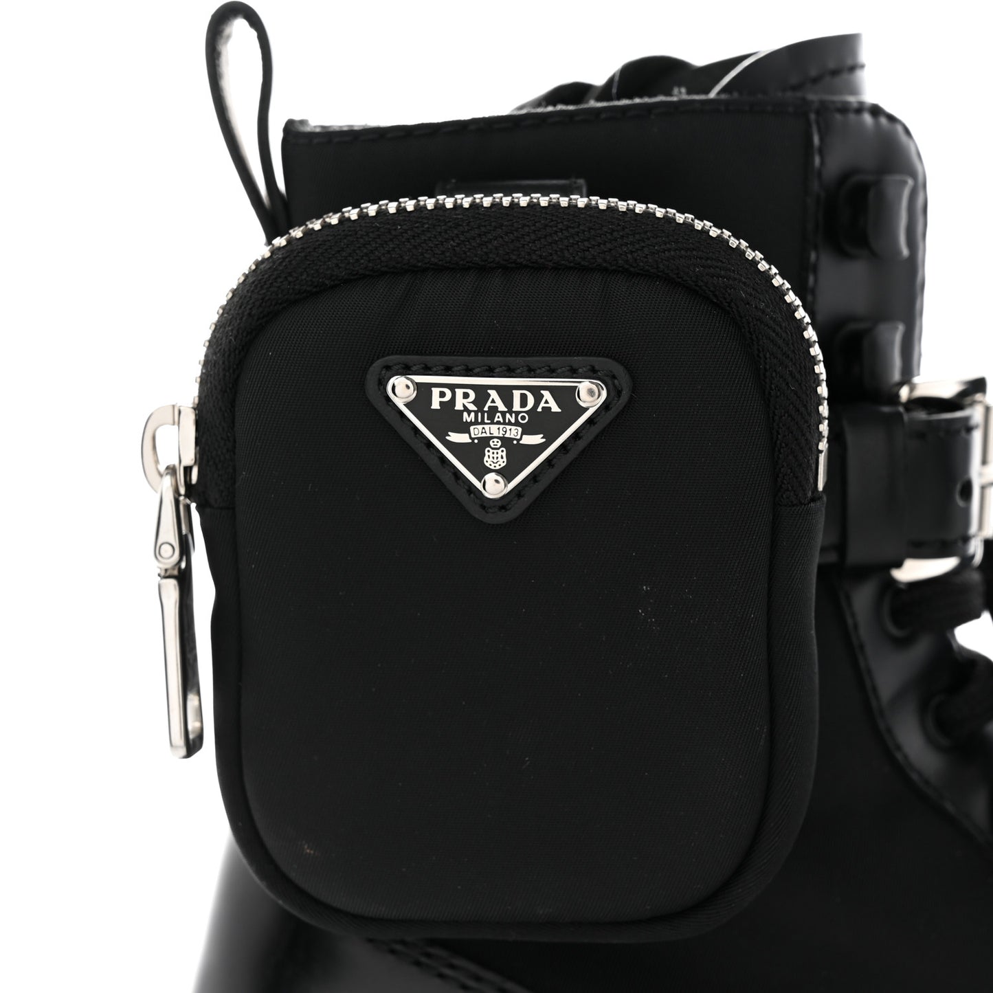 Spazzolato Rois Re-Nylon Metal Triangle Logo Monolith Pouch Pocket 55mm Boots 36 Black