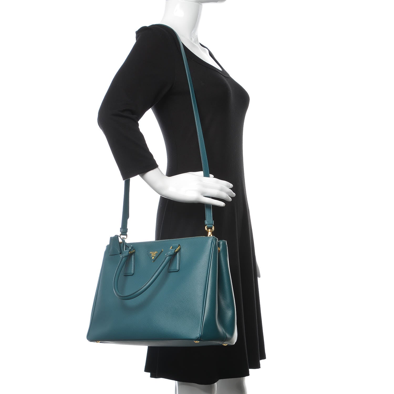 Prada Saffiano Lux Medium Galleria Double Zip Tote Ottanio 2 of 17