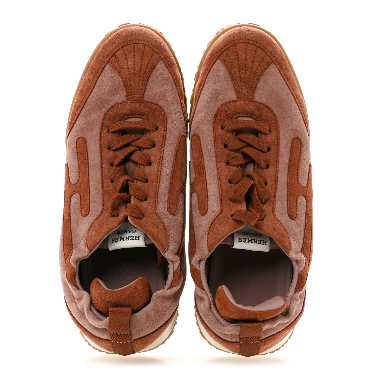 Hermes Suede Goatskin Jet Sneakers 38.5 Rose Antique Rouge Sepia 2 of 9