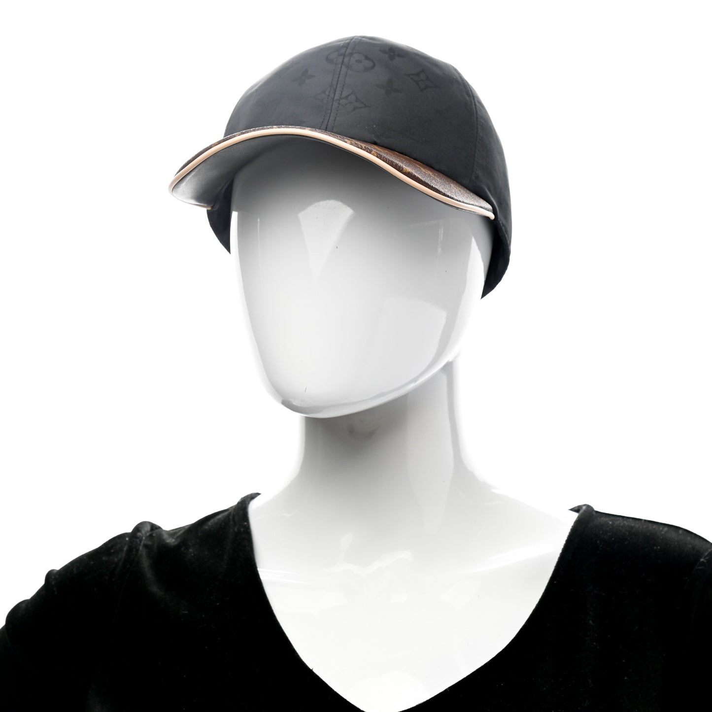 Polyester Silk Monogram LV Get Ready Cap M Black