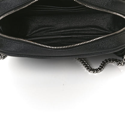 Saint Laurent Grain De Poudre Matelasse Monogram Mini Lou Camera Bag Black 4 of 12