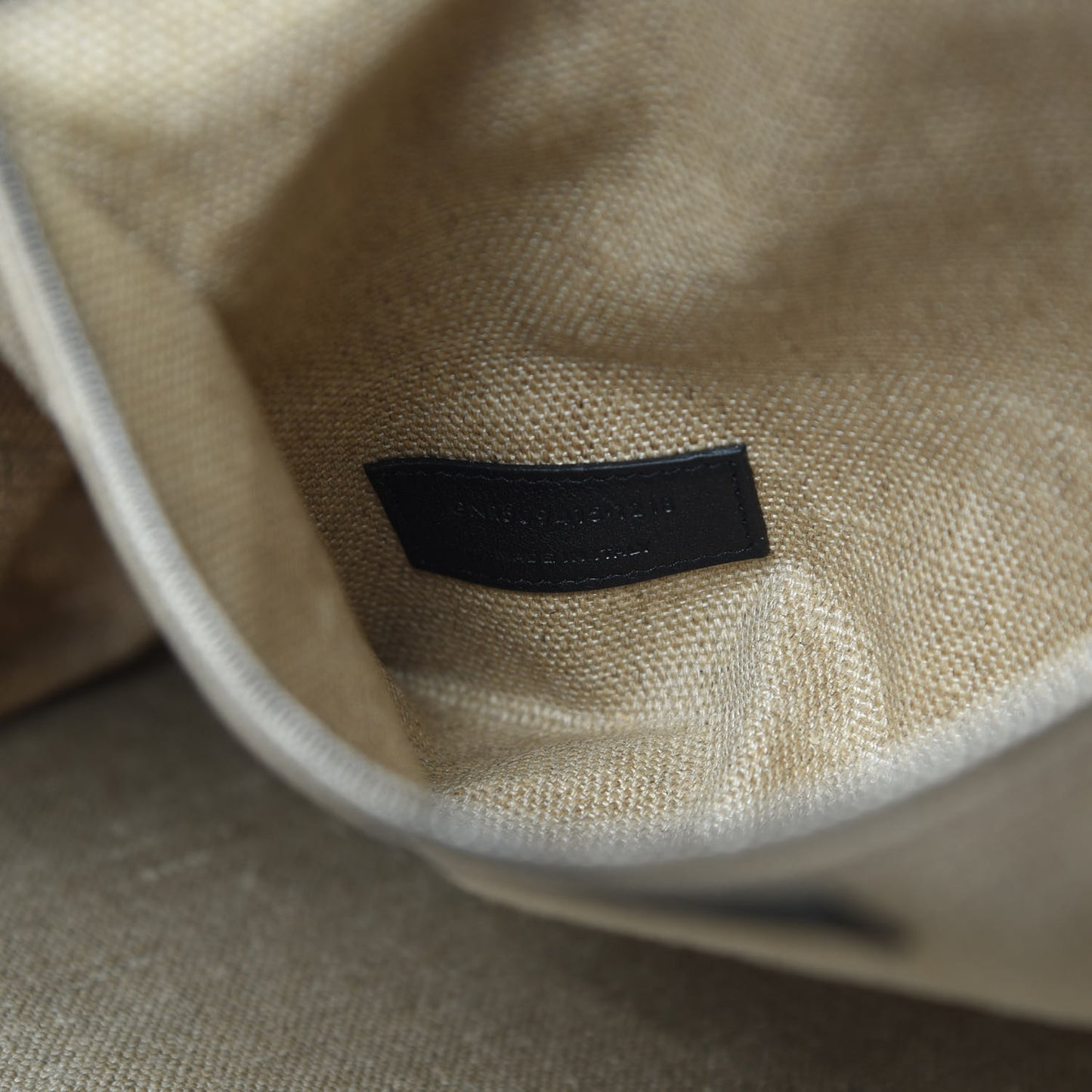 Linen Calfskin Rive Gauche Tote Optic White