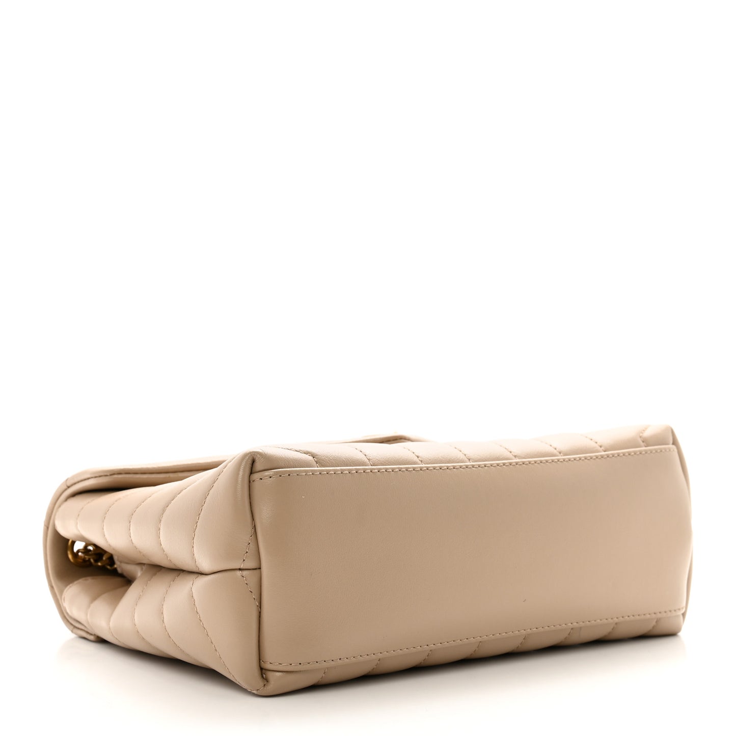 Calfskin Y Quilted Monogram Small Loulou Chain Satchel Dark Beige