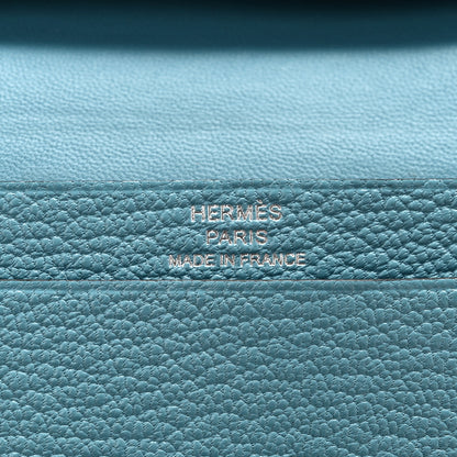 Hermes Chevre Mysore Bearn Card Holder Wallet New Bleu Jean 6 of 13