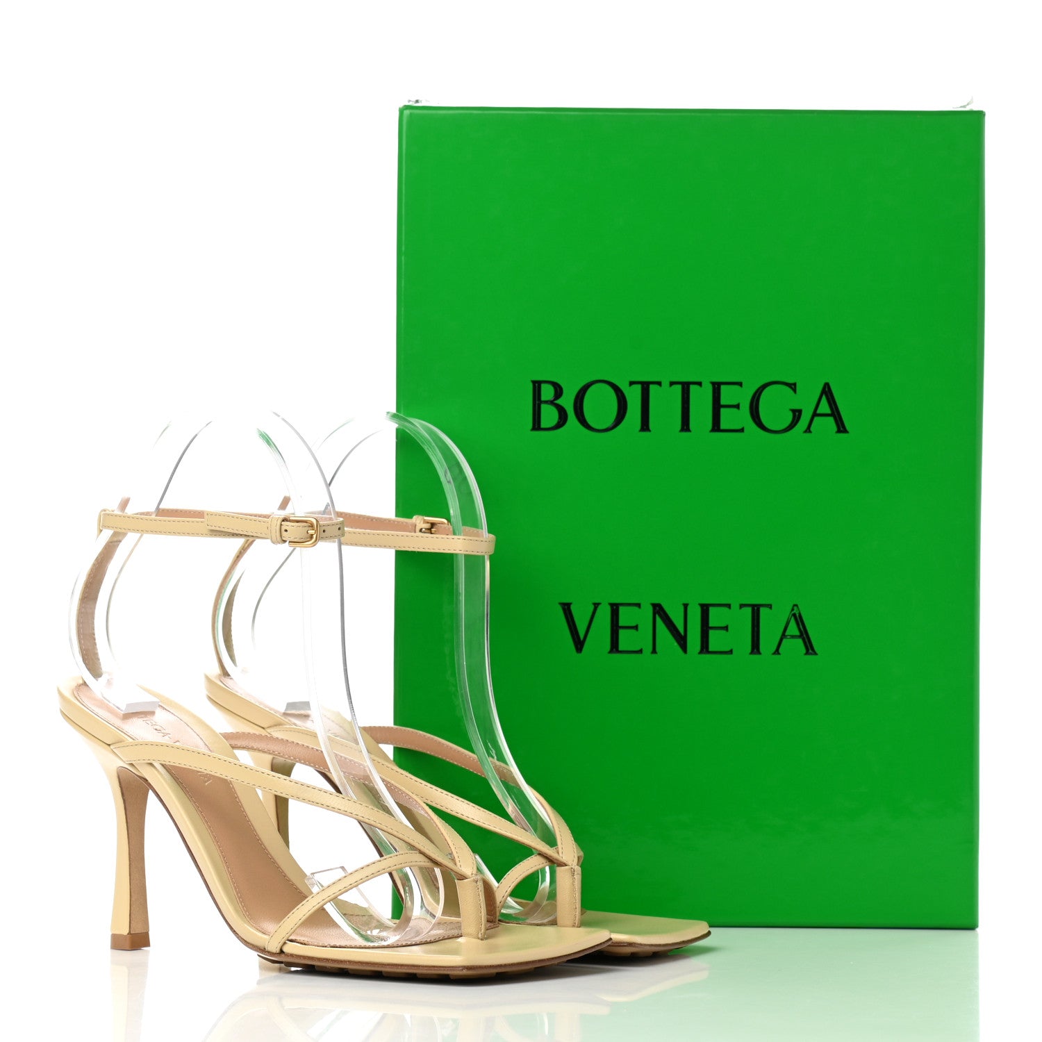 Bottega Veneta Lambskin Stretch Multi Strap 90mm Sandals 37.5 Porridge 8 of 8