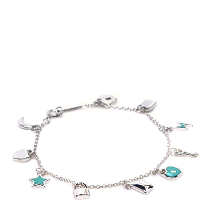 Tiffany Sterling Silver Enamel Love Notes Charm Bracelet Blue 1 of 6