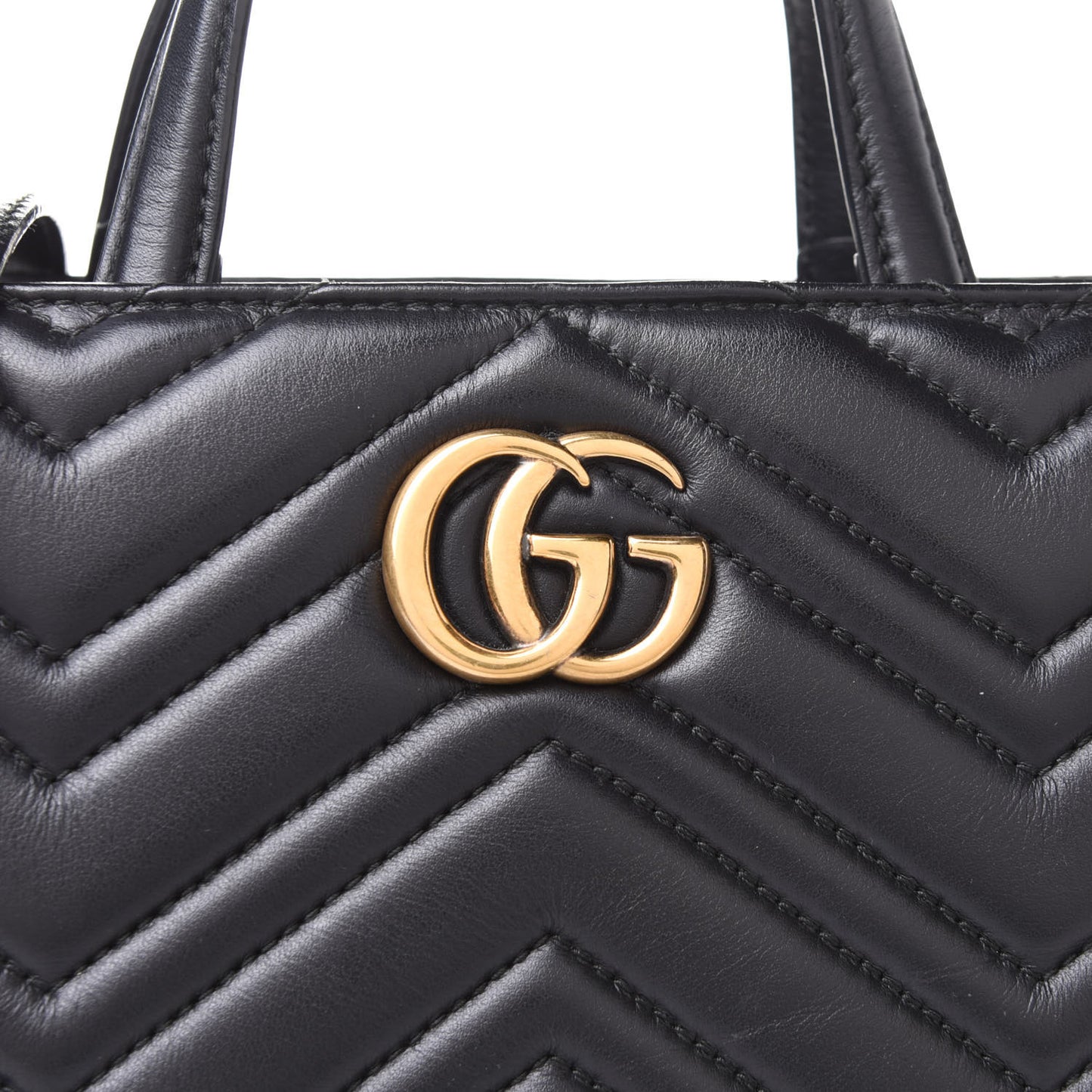 Calfskin Matelasse Small GG Marmont Tote Black
