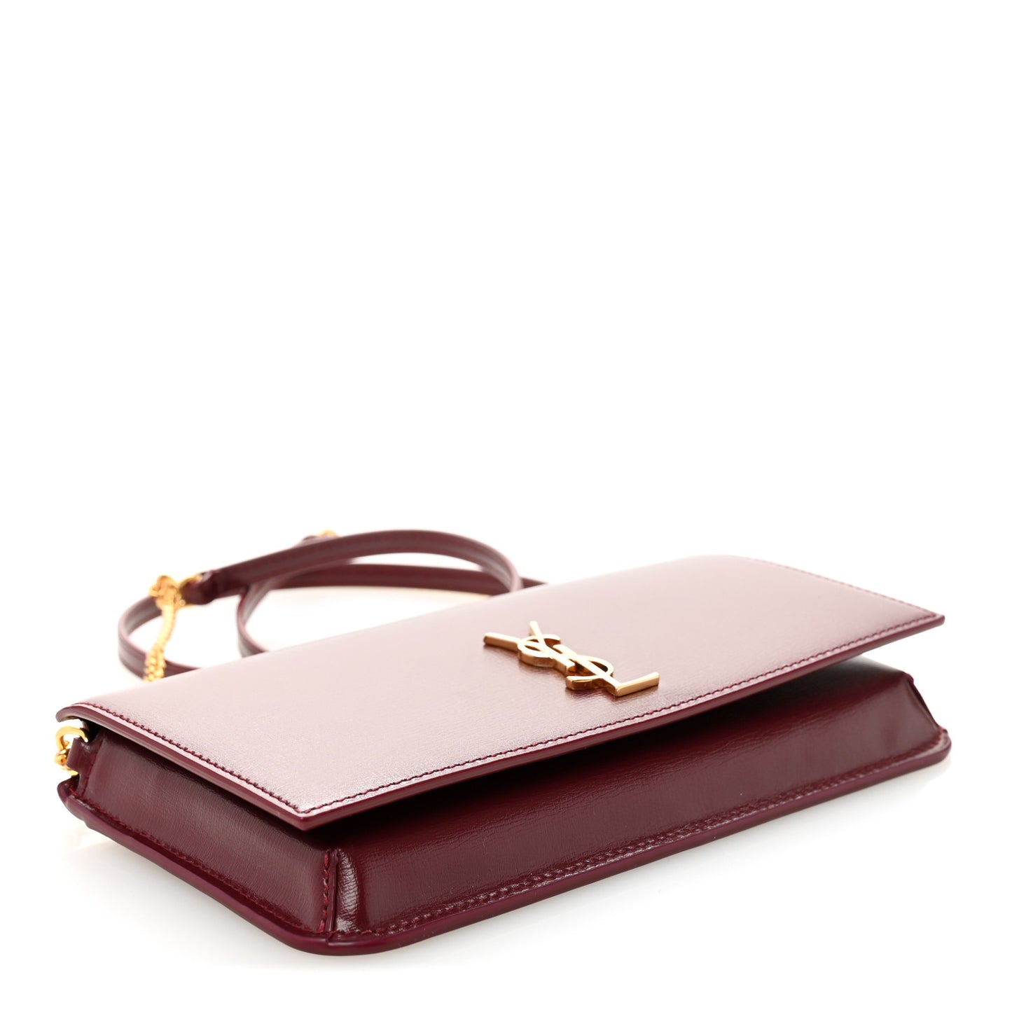 Smooth Calfskin Monogram Phone Holder Crossbody New Dark Bordeaux
