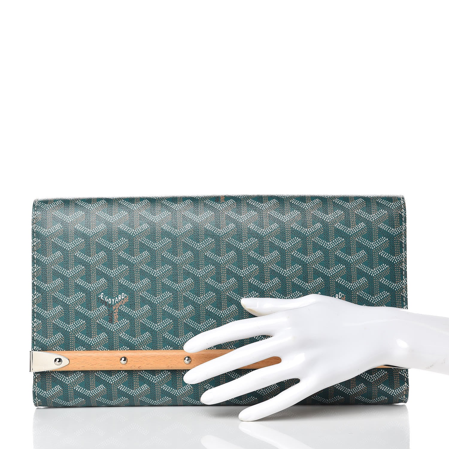 Goyard Goyardine Monte Carlo Bois Clutch Green 2 of 7
