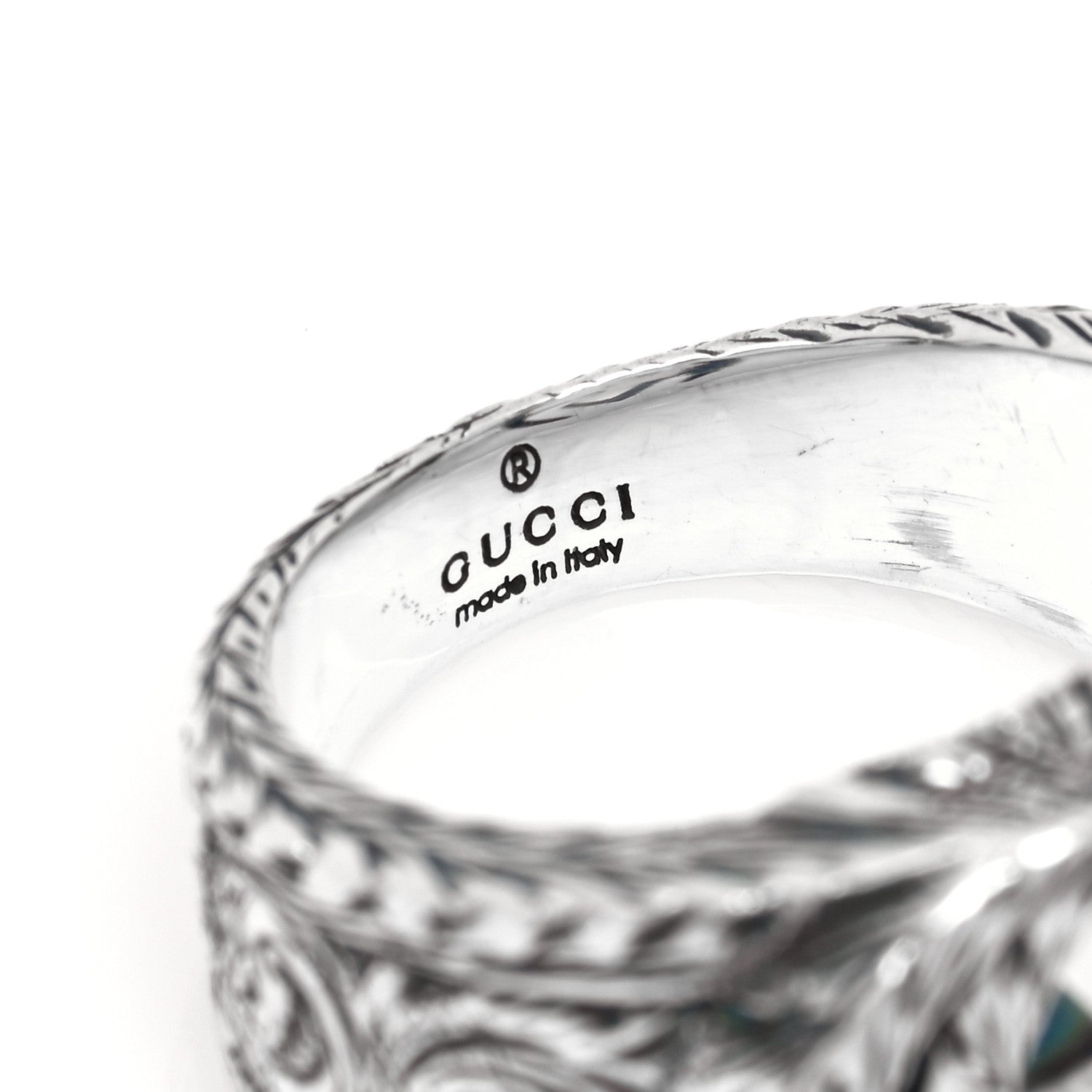 Gucci Sterling Silver Interlocking GG Signet Ring 52 6 4 of 5