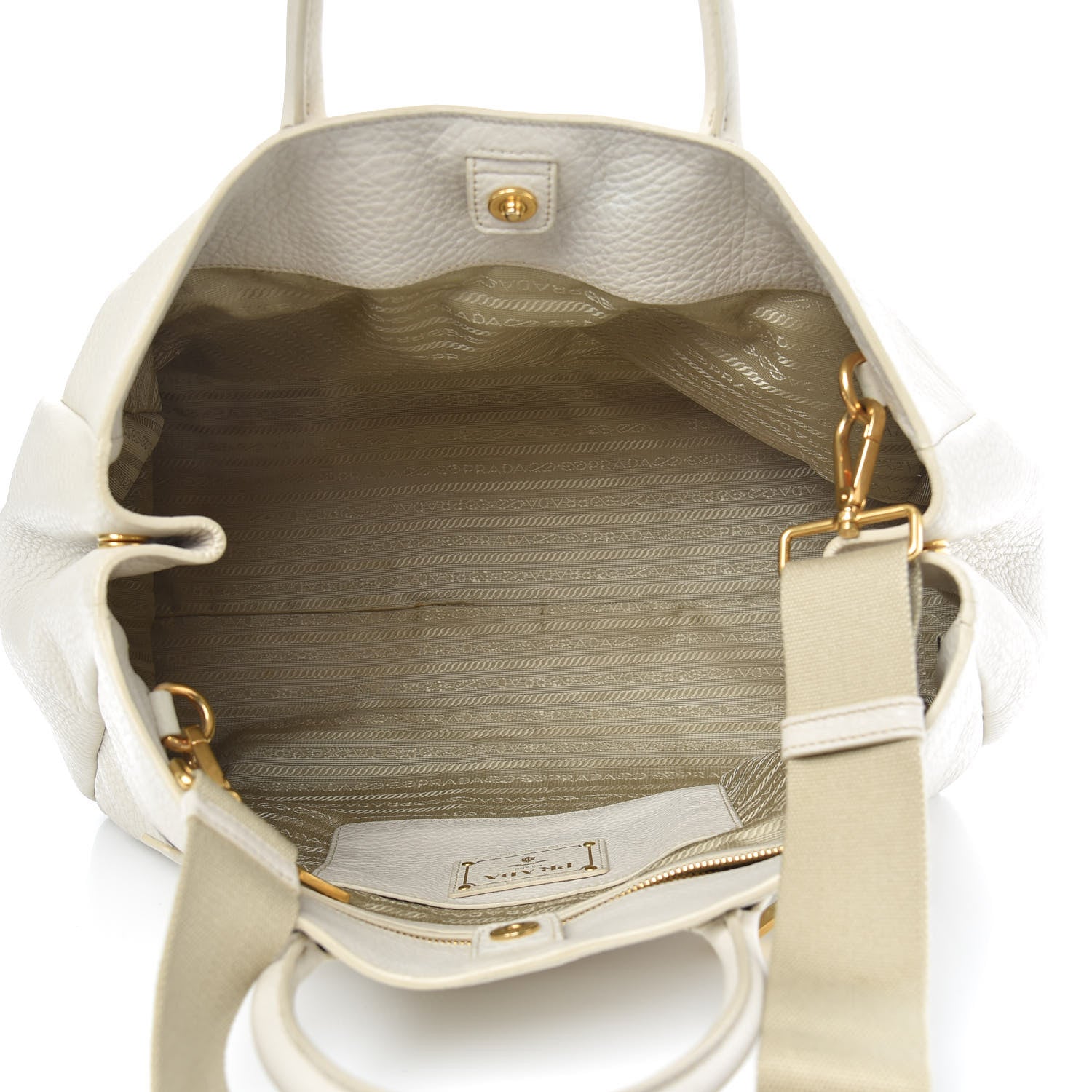 Prada Vitello Daino Shopping Satchel Pomice 5 of 9