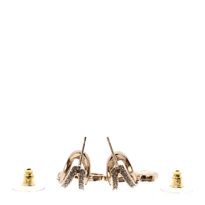 Chanel Crystal CC Camellia Perfume Bottle Double Hoop Earrings Gold 3 of 5