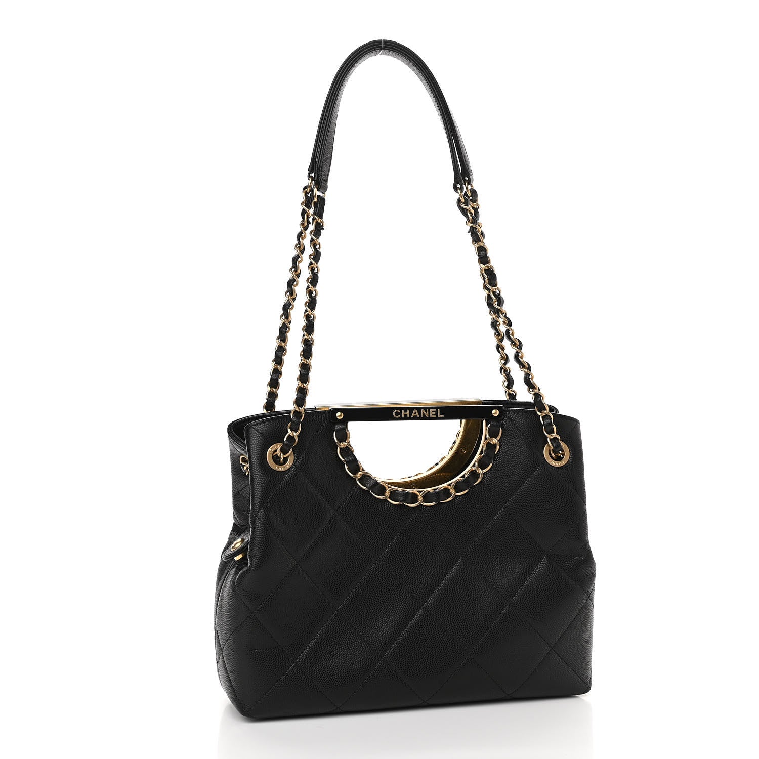 Chanel Caviar Quilted A Real Catch Shopping Bag Black 3 of 11