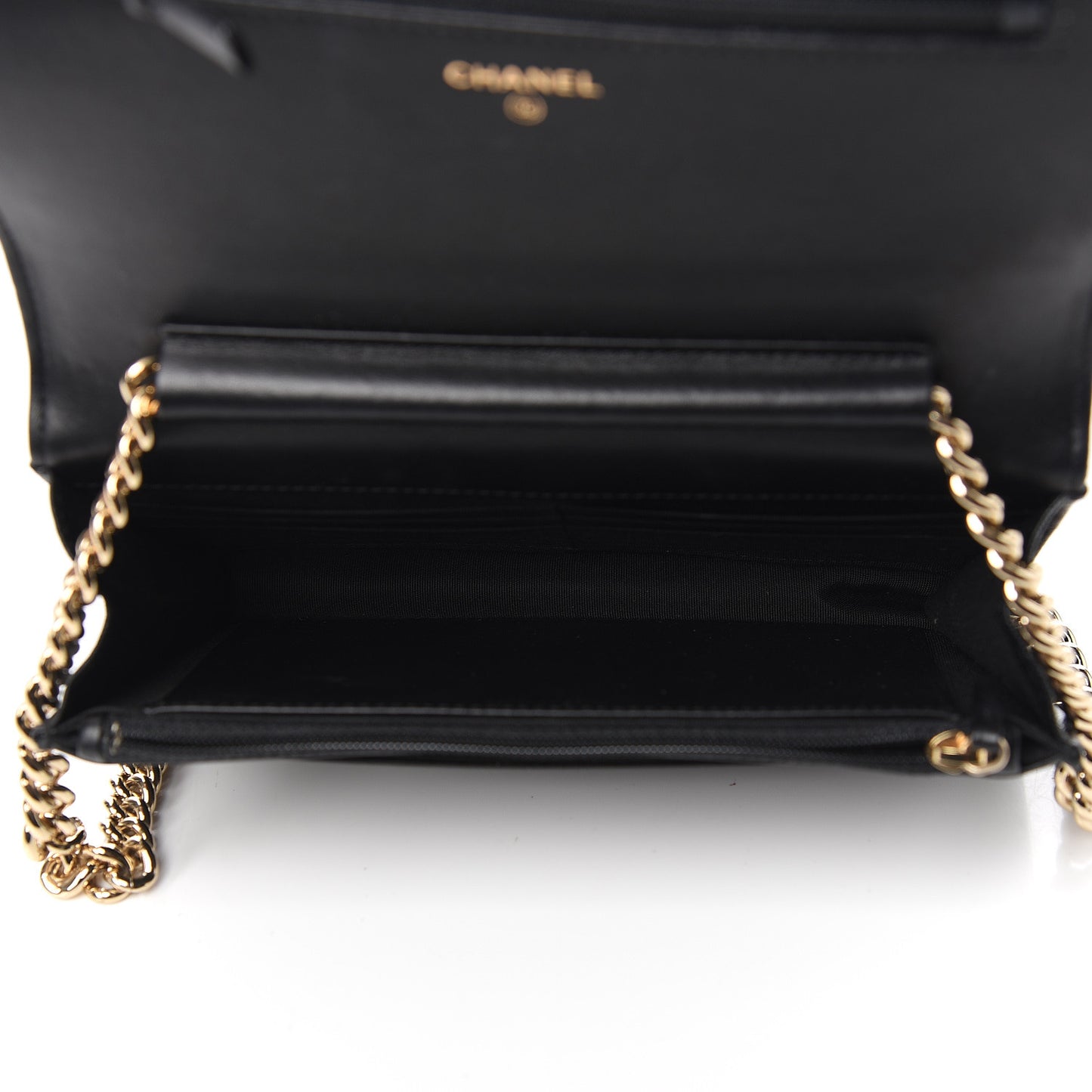 Caviar Quilted Boy Wallet On Chain WOC Black