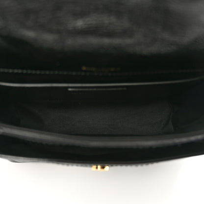 Saint Laurent Crinkled Calfskin Matelasse Monogram Baby Niki Chain Satchel Black 5 of 9