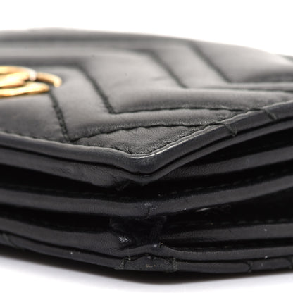 Gucci Calfskin Matelasse GG Marmont Card Case Wallet Black 9 of 9