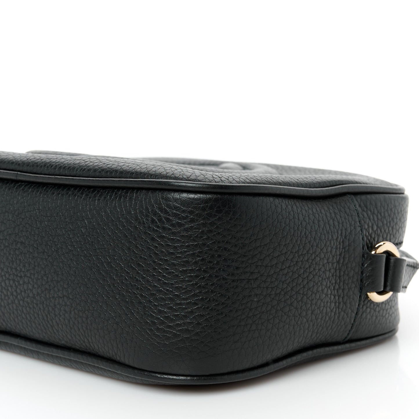 Pebbled Calfskin Small Soho Disco Bag Black