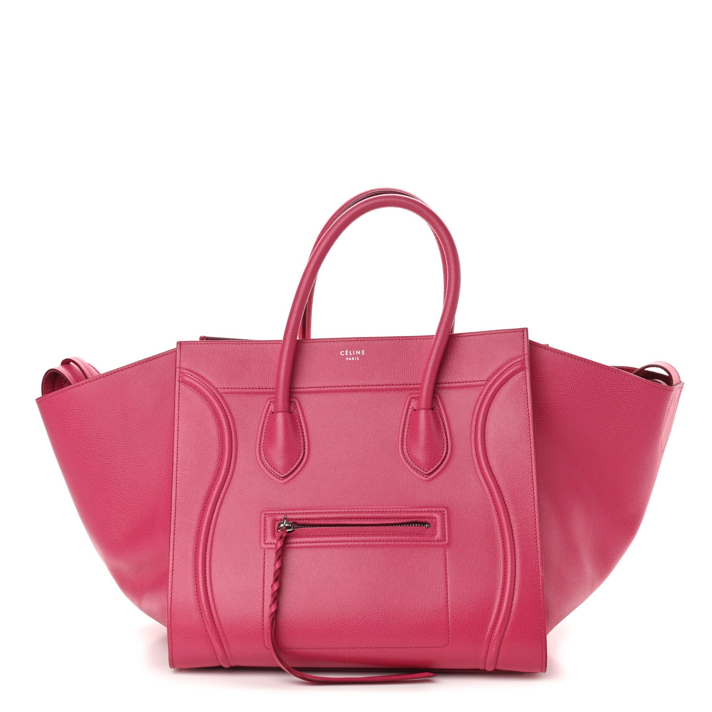 Grained Calfskin Medium Phantom Luggage Fuchsia