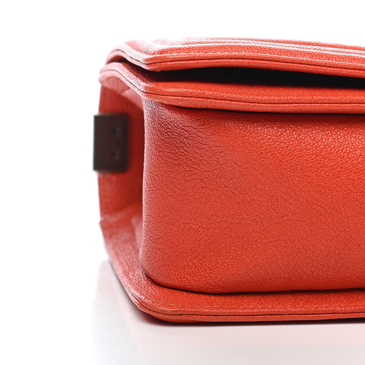 Caviar Quilted Medium Boy Flap Bright Orange