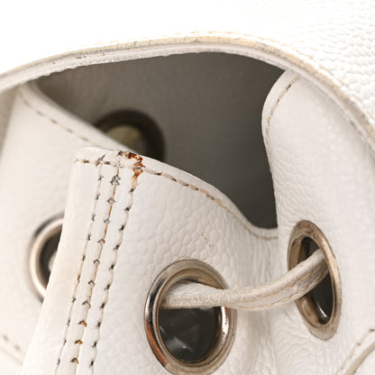 Chanel Caviar CC Backpack White 17 of 19