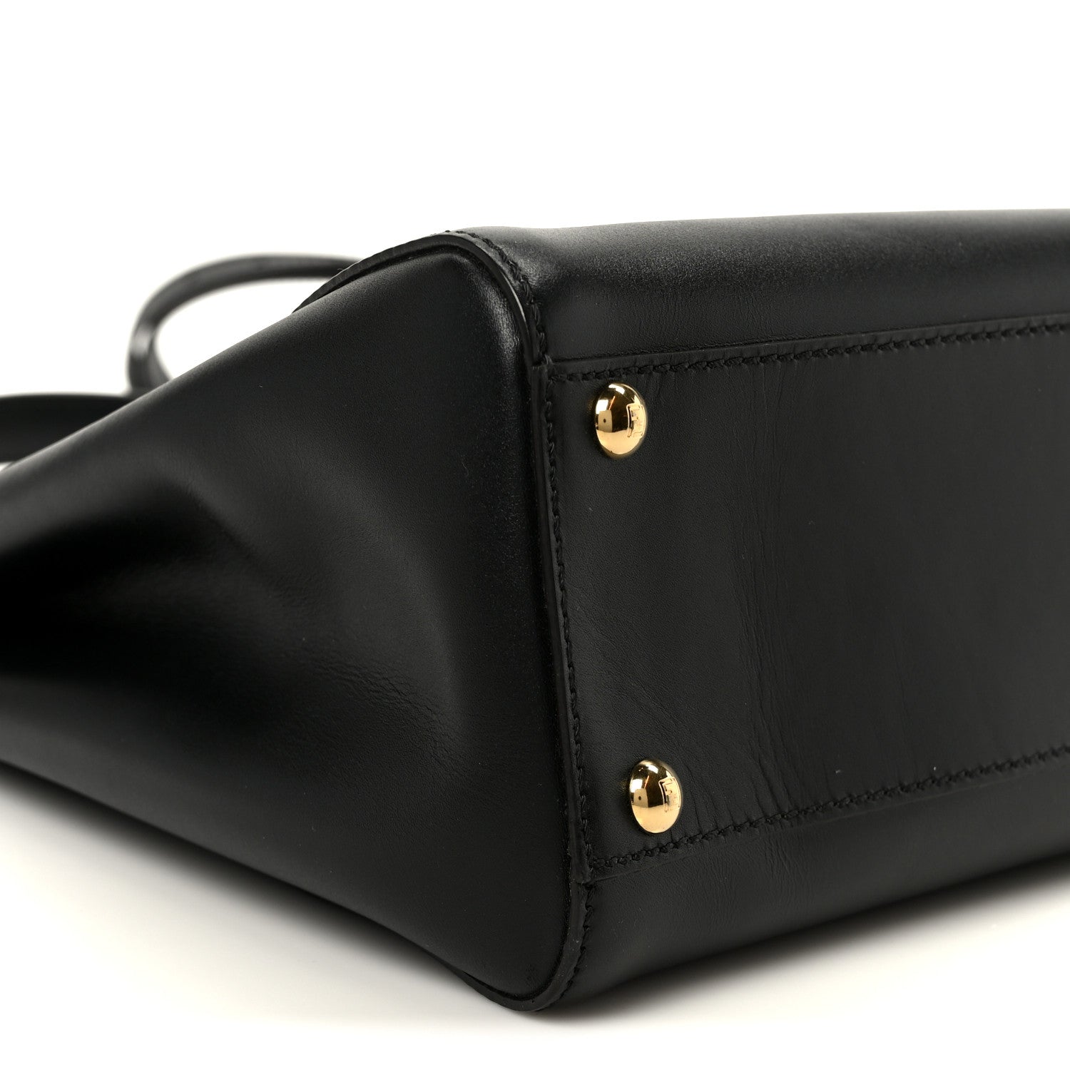 Fendi Vitello Morgan Fabric Jacquard Pequin Medium Peekaboo Iconic Satchel Black Tobacco 10 of 11