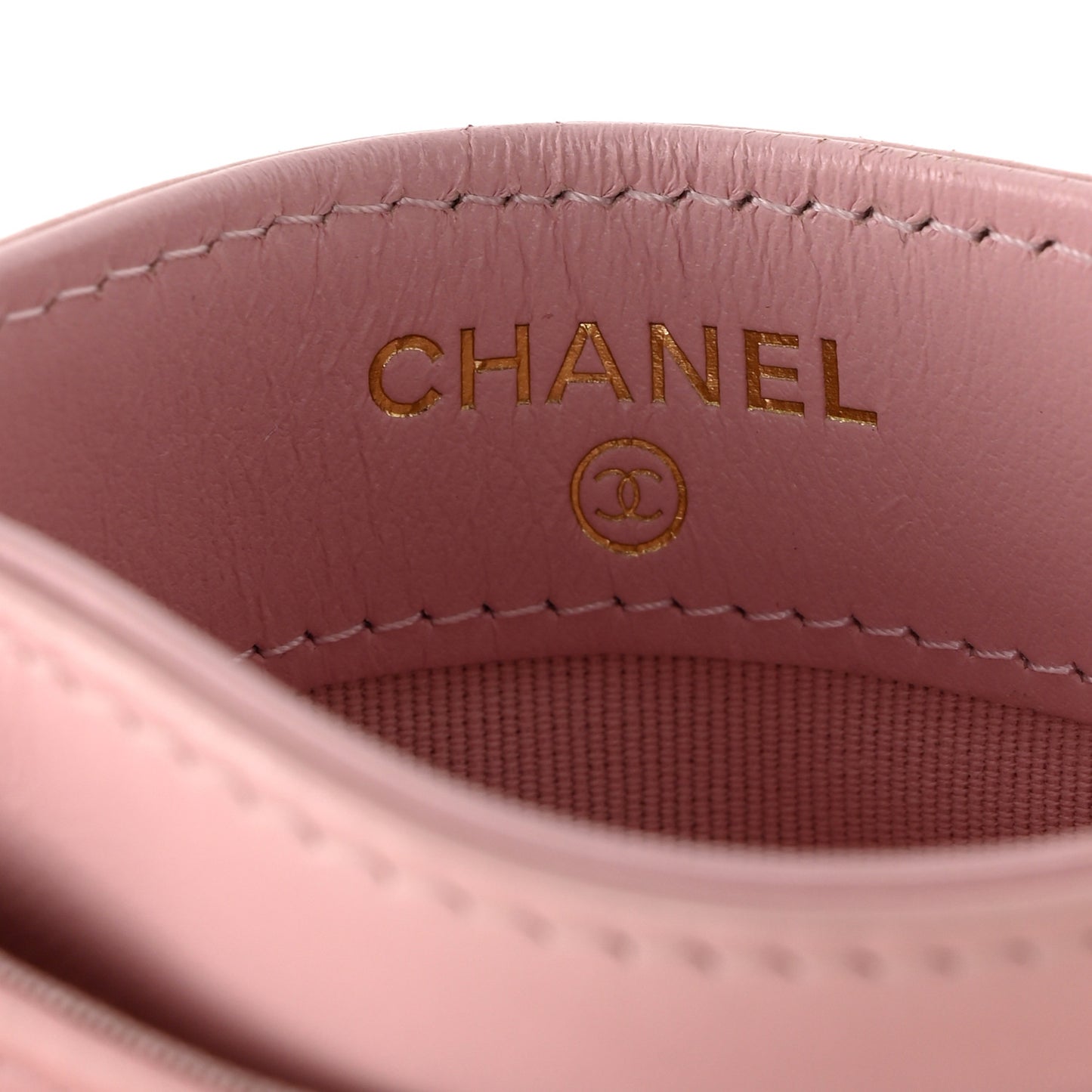 Lambskin Quilted Chanel 19 Card Holder Light Pink