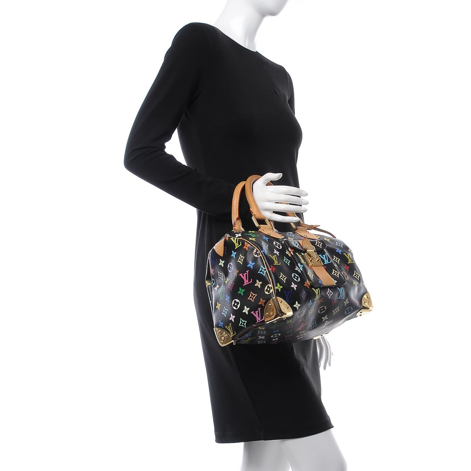 Louis Vuitton Monogram Multicolor Speedy 30 Black 2 of 9