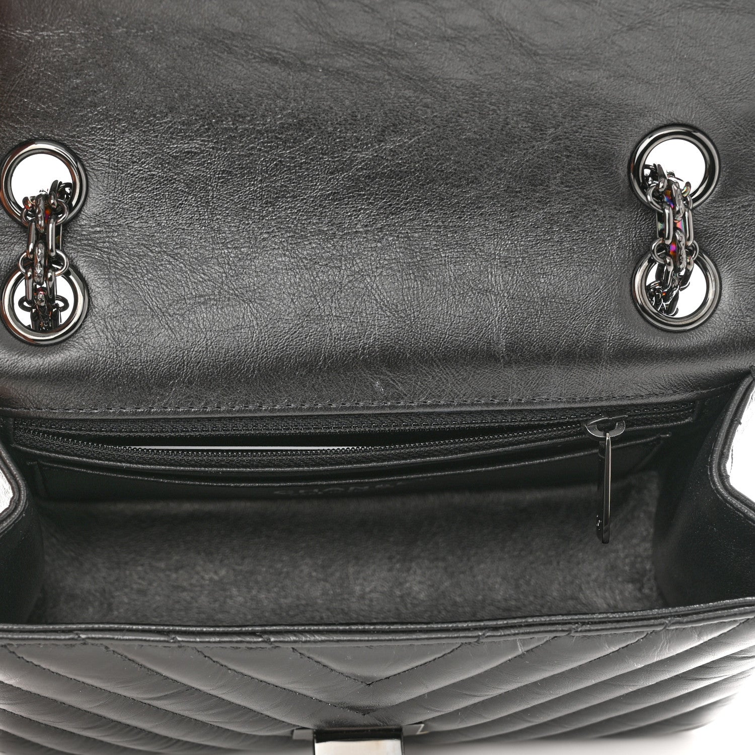 Chanel Aged Calfskin Chevron Quilted 2.55 Reissue Mini Flap So Black 5 of 10