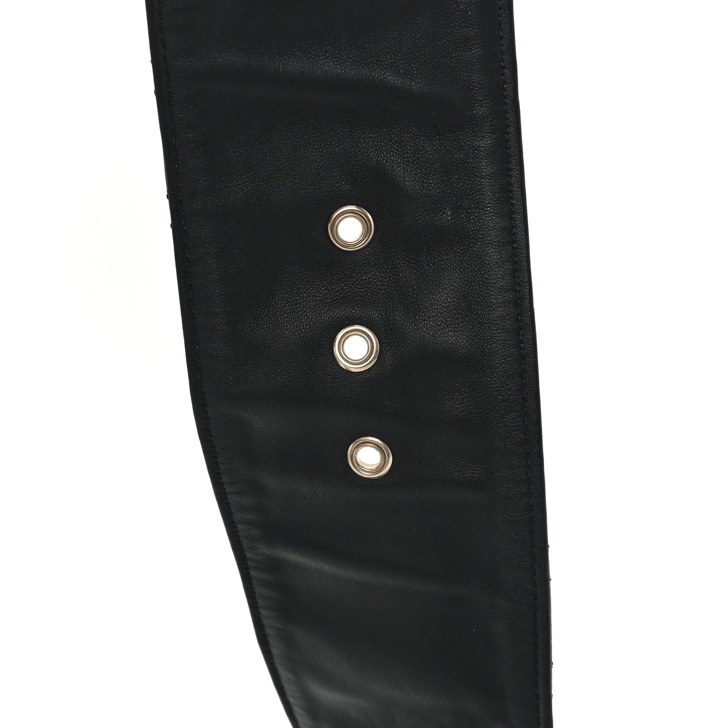 Lambskin Stitched Chain Belt 75 75 30 Black