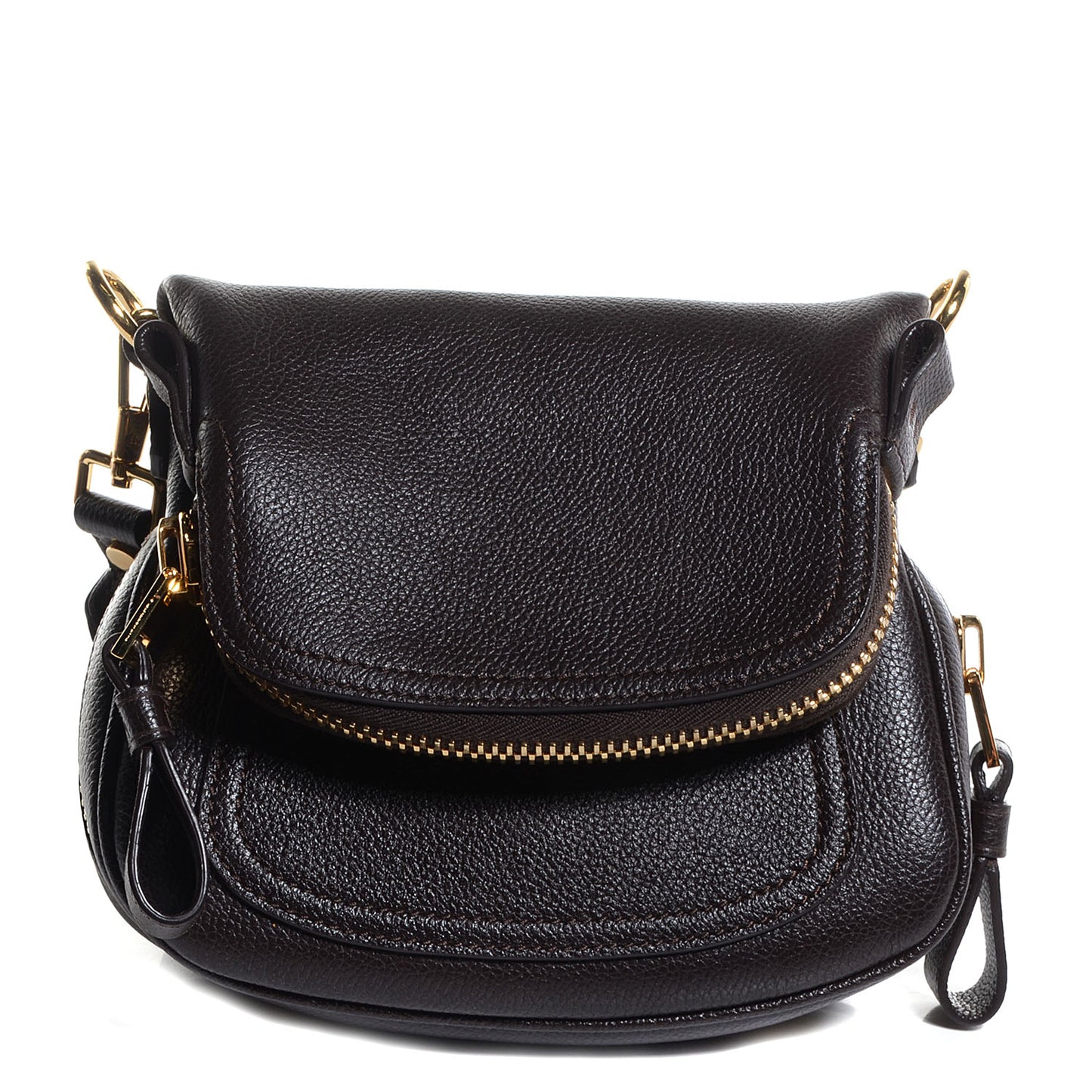 Calfskin Jennifer Mini Crossbody Bag Brown