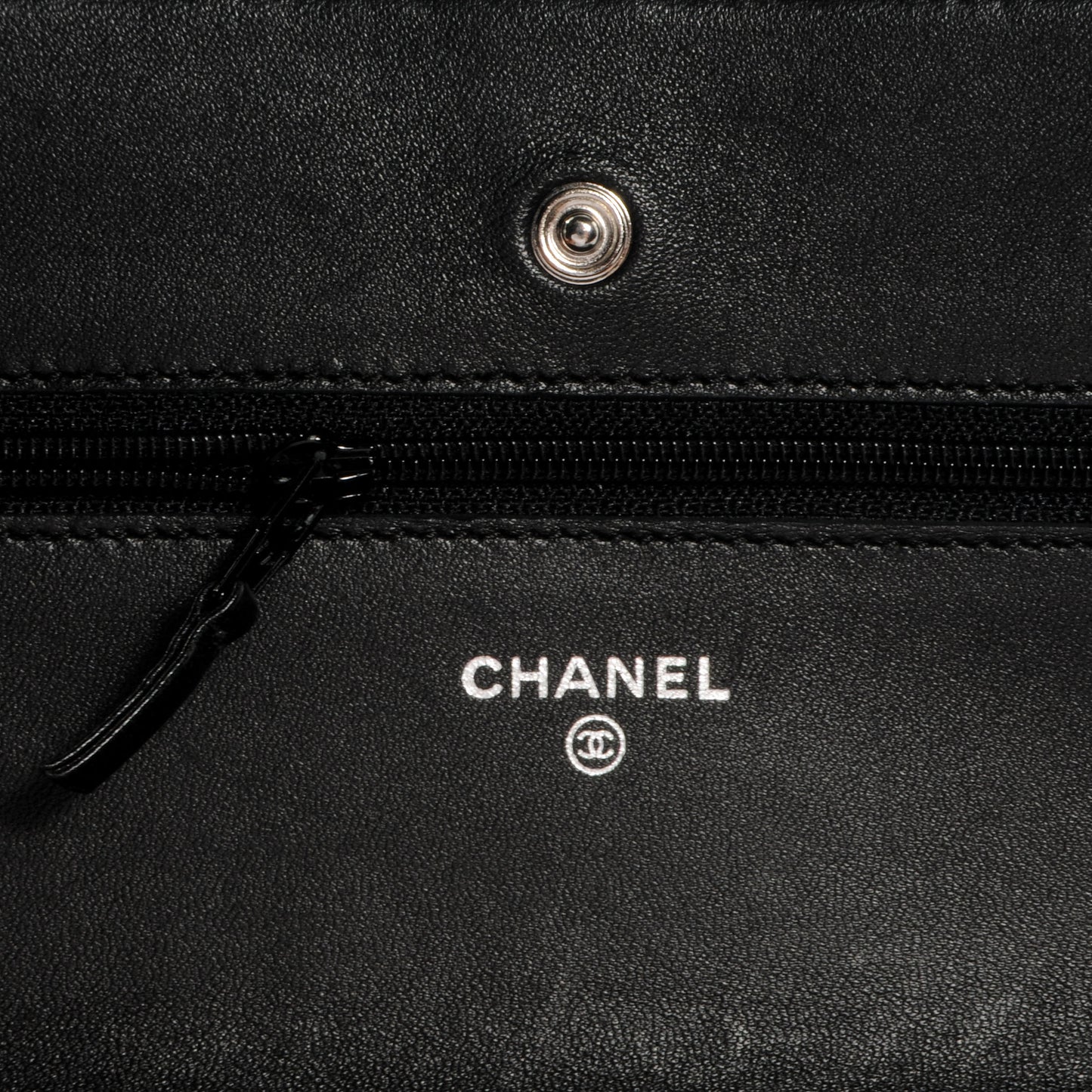 Lambskin Quilted Wallet On Chain WOC Black
