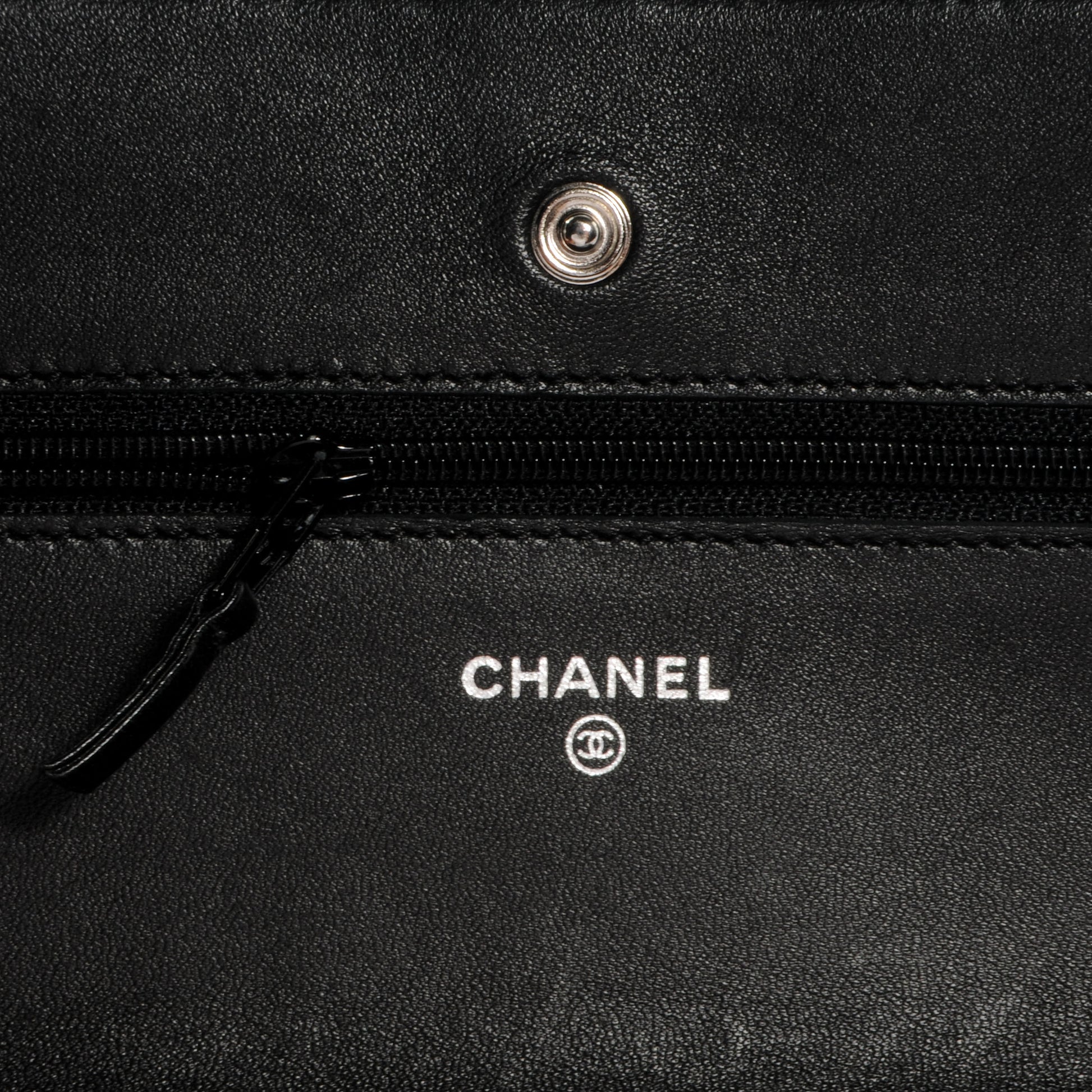 Chanel Lambskin Quilted Wallet On Chain WOC Black 7 of 10