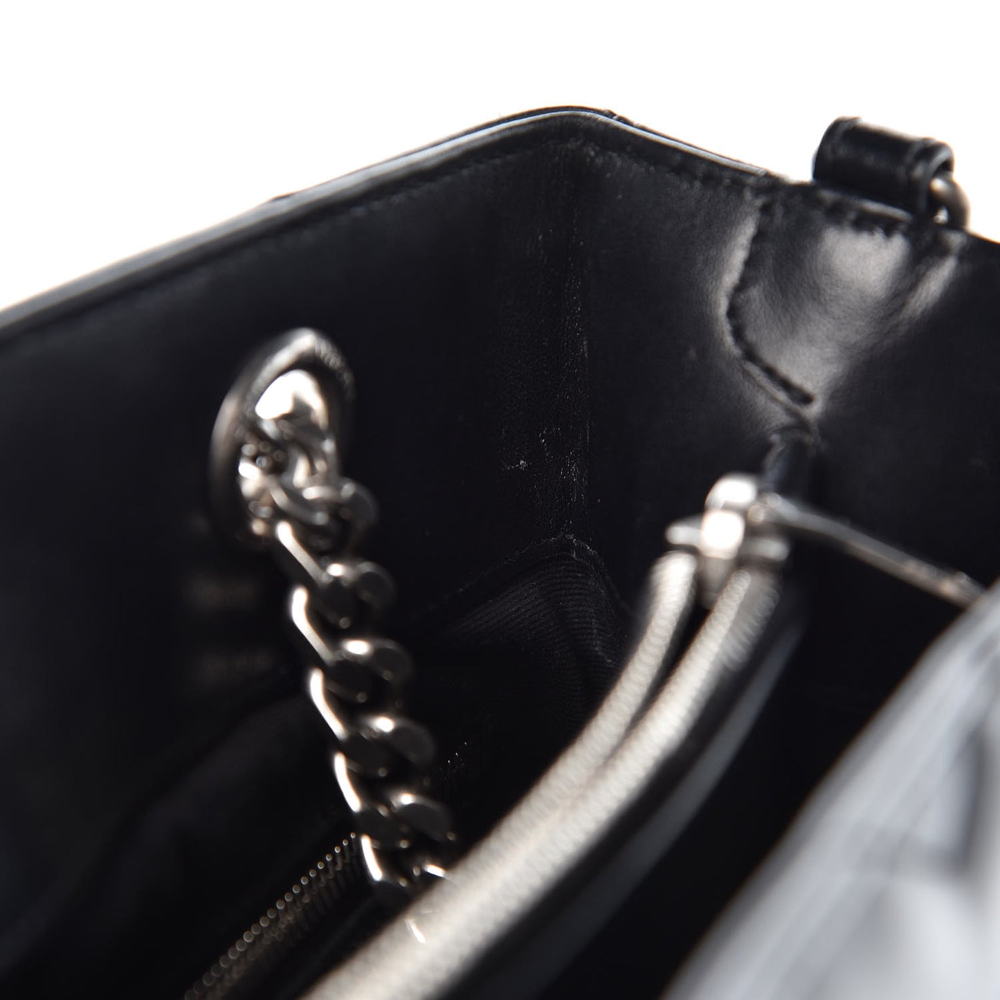 Calfskin Y Quilted Monogram Small Loulou Shopper Black