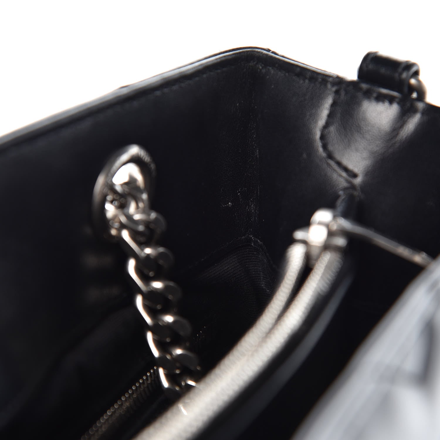 Saint Laurent Calfskin Y Quilted Monogram Small Loulou Shopper Black 10 of 14