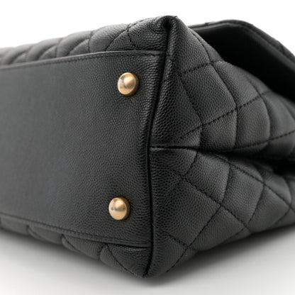 Chanel Caviar Lizard Embossed Quilted Small Coco Handle Flap Black 10 of 10