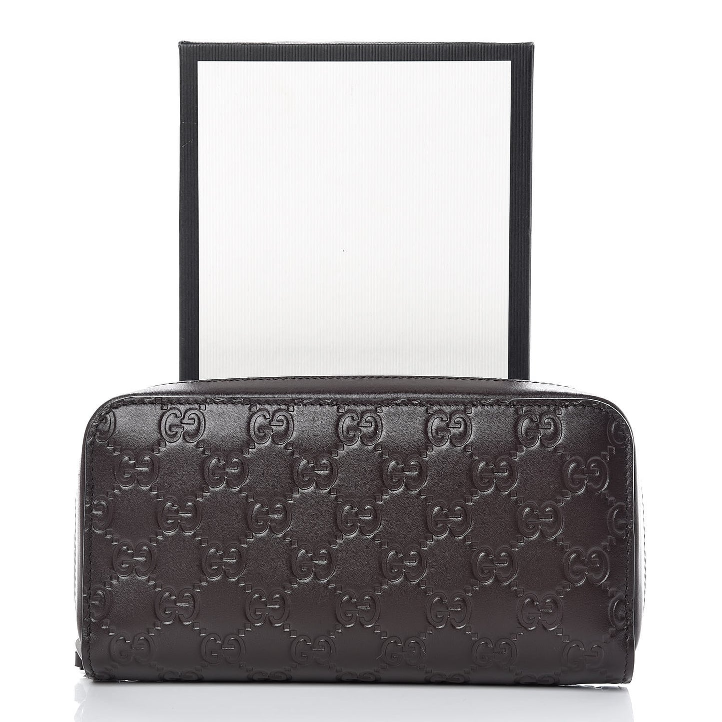 Guccissima Large Zip Around Wallet Chocolate