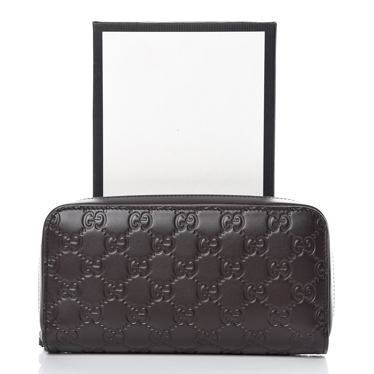 Gucci Guccissima Large Zip Around Wallet Chocolate 8 of 8