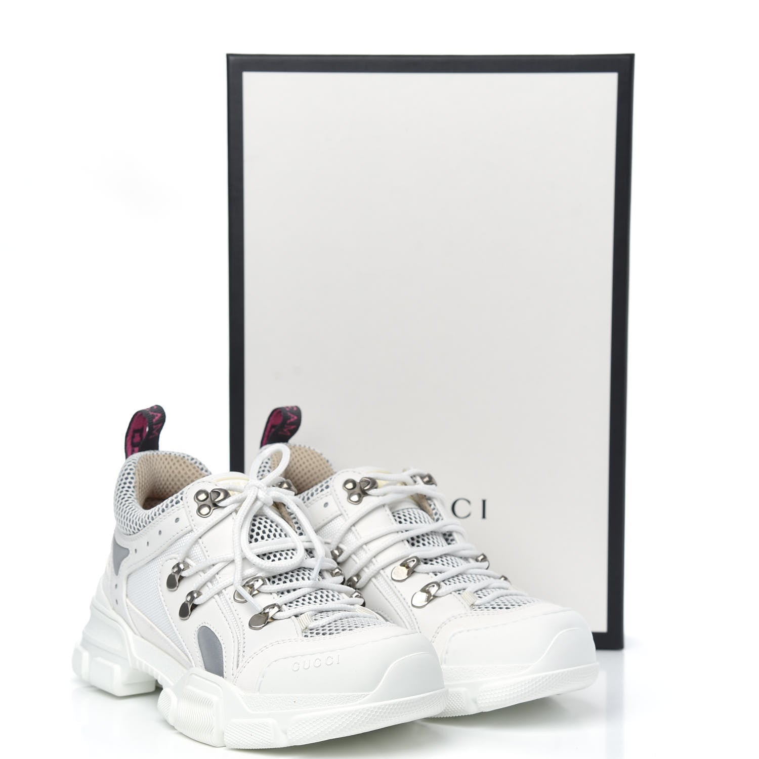 Gucci X SEGA Mesh Calfskin Suede Womens Flashtrek Sneakers 37 Great White 8 of 8