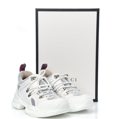 Gucci X SEGA Mesh Calfskin Suede Womens Flashtrek Sneakers 37 Great White 8 of 8