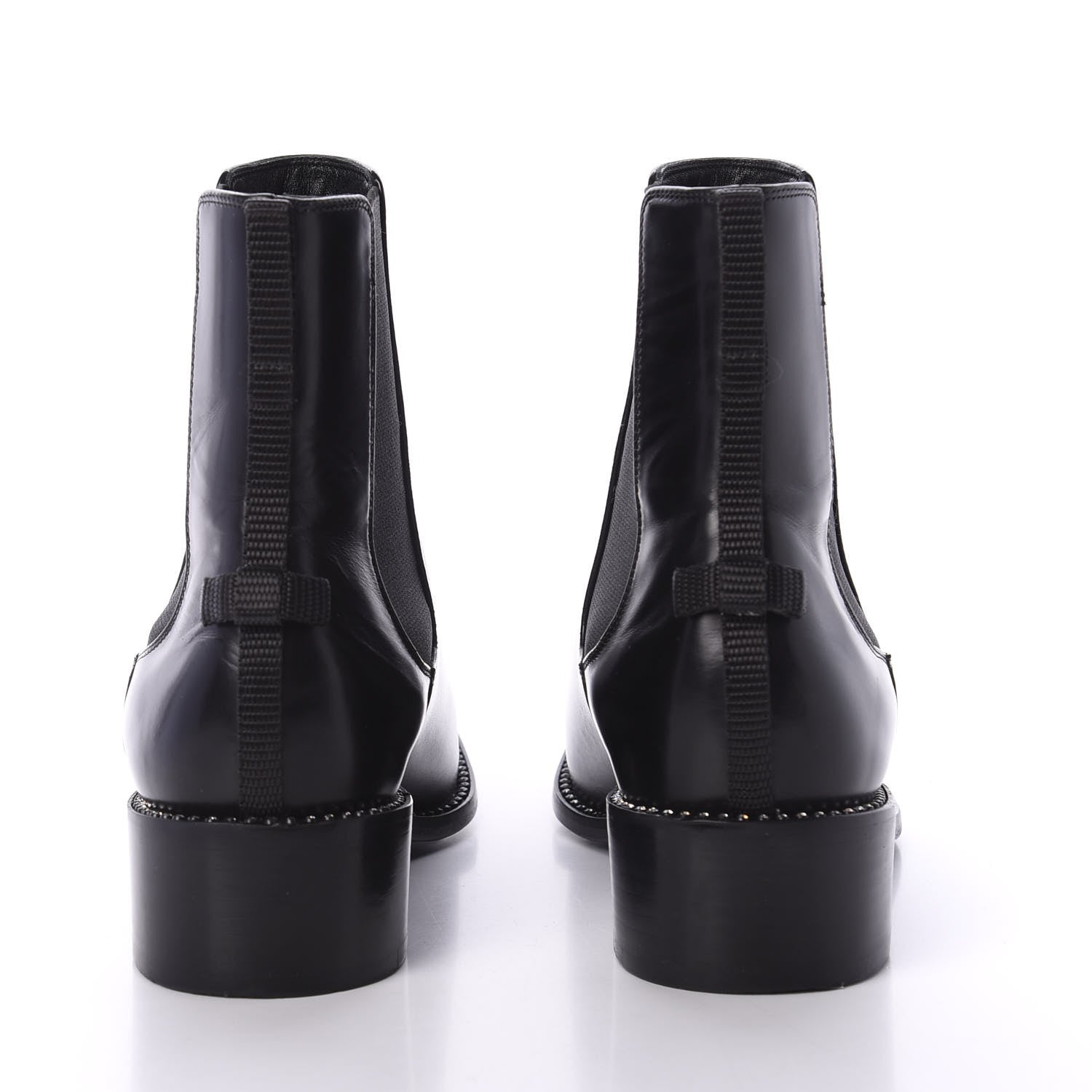 Christian Dior Glazed Calfskin Crystal Tomboy Ankle Boots 37.5 Black 6 of 10