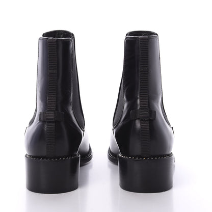 Christian Dior Glazed Calfskin Crystal Tomboy Ankle Boots 37.5 Black 6 of 10