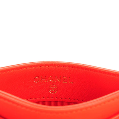 Chanel Lambskin Quilted Card Holder Red 6 of 8