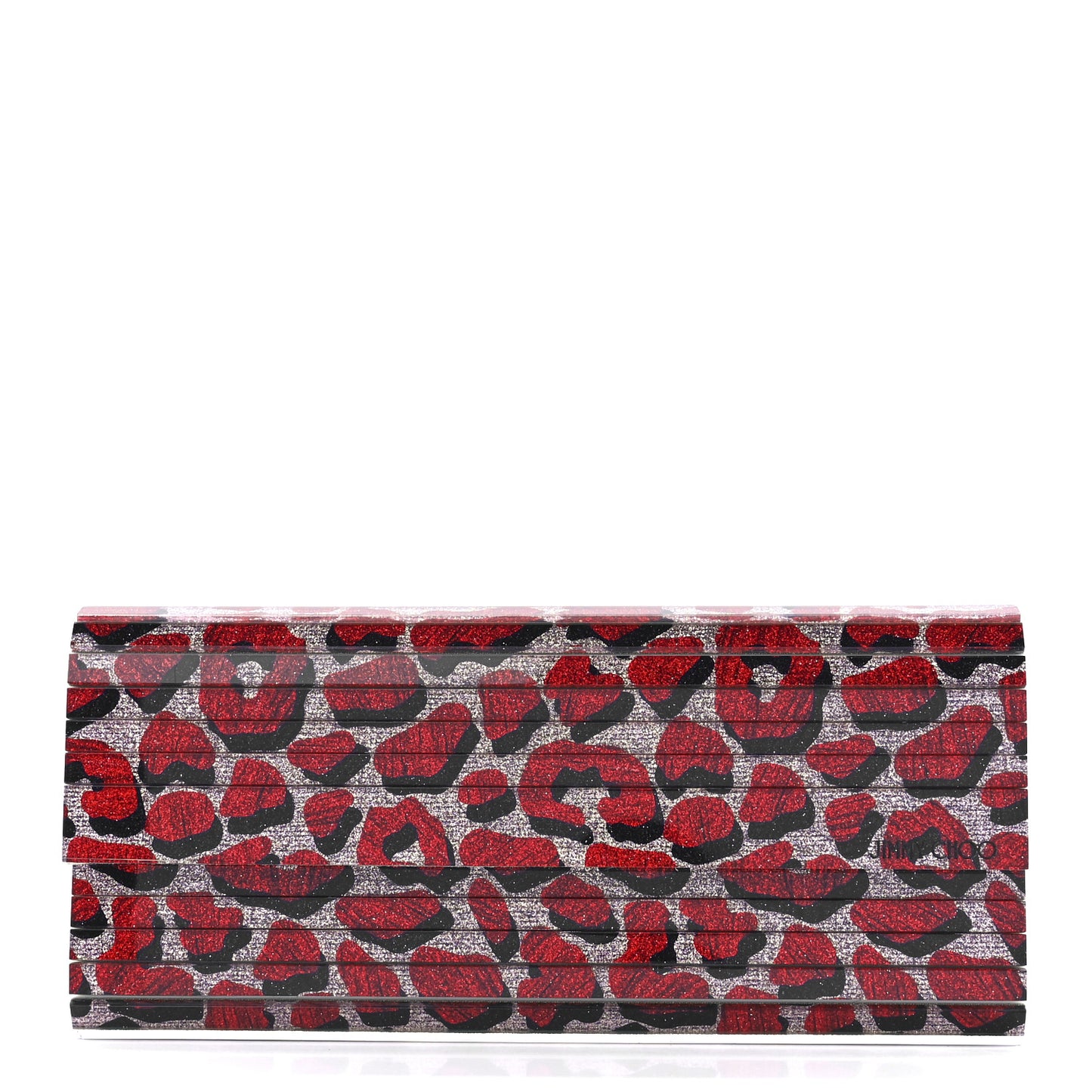 Acrylic Glitter Sweetie Leopard Clutch Rosewater