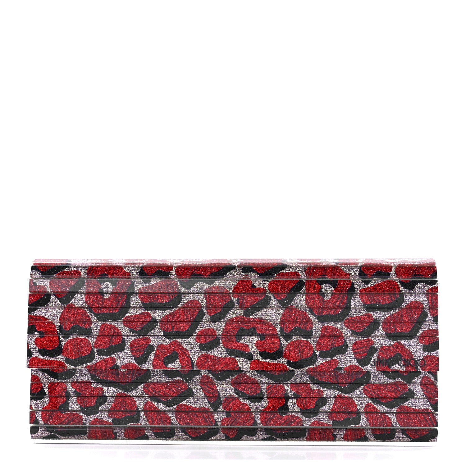 Jimmy Choo Acrylic Glitter Sweetie Leopard Clutch Rosewater 1 of 11