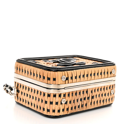 Chanel Raffia Patent Small CC Filigree Vanity Case Black 4 of 10