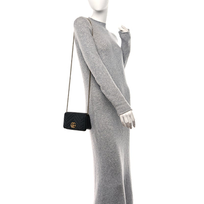Gucci Calfskin Matelasse GG Marmont Mini Bag Black 2 of 10